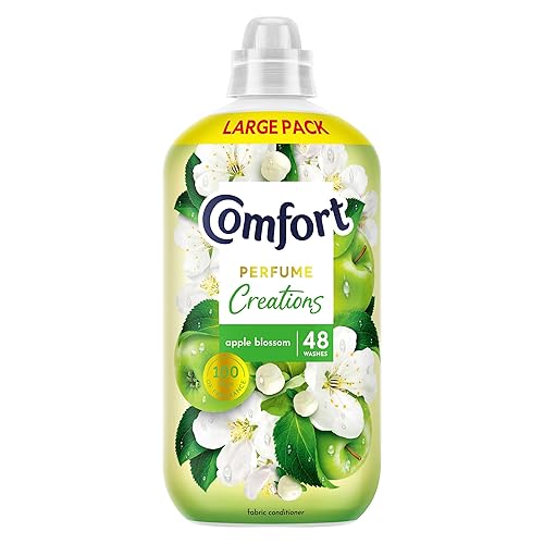 Comfort Perfume Creations Apple Blossom Fabric Conditioner Softener with Motion-Activated Fragrance Technology 100 Days of Freshness 48 washes (1.44 L)