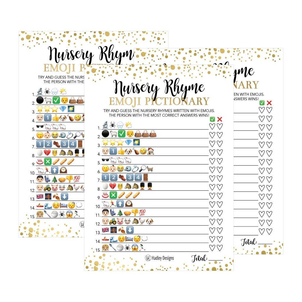 Amazon Com 25 Emoji Nursery Rhyme Baby Shower Game Party Ideas For