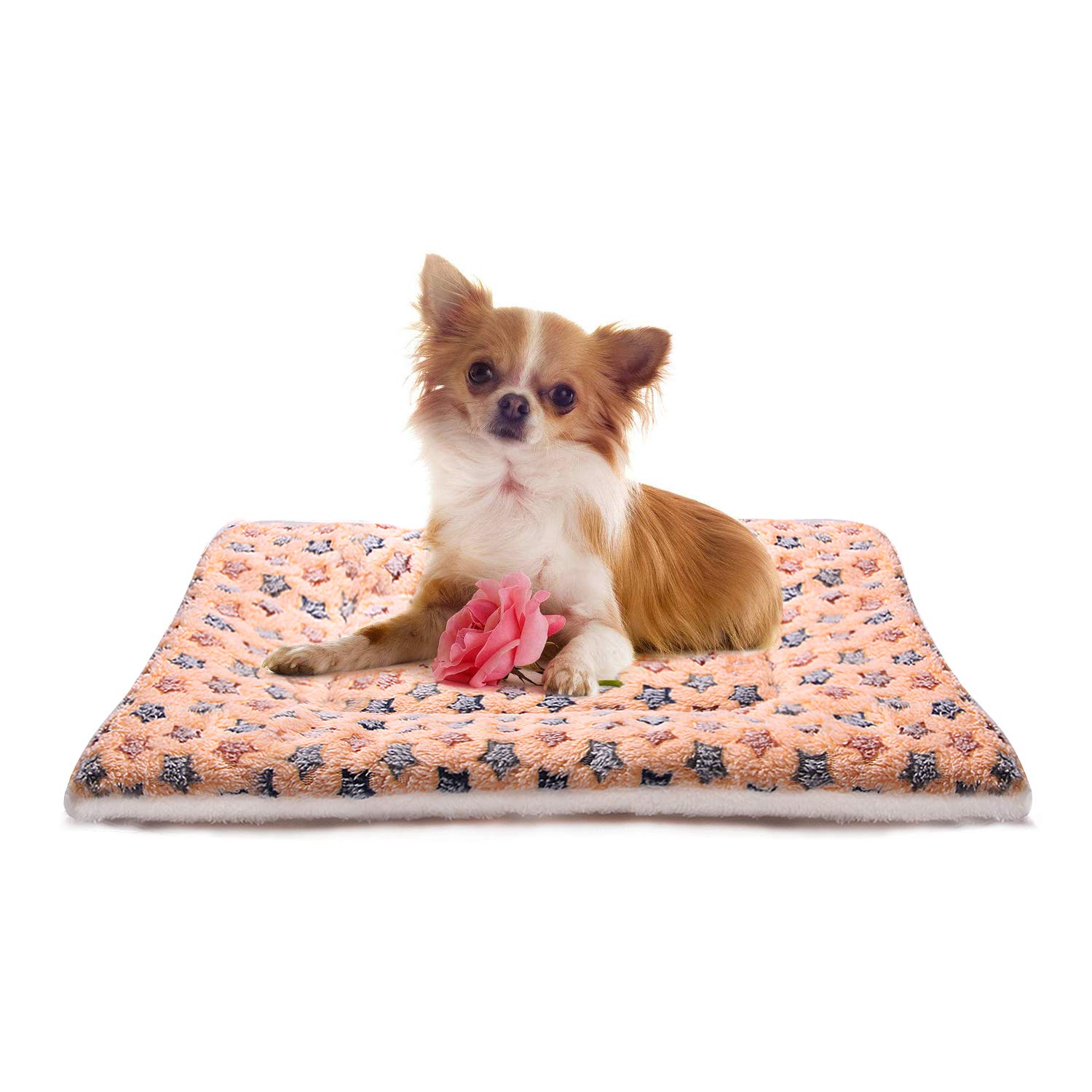 YUHUAWYH Dog Blankets Cats Mats Fleece Fabric Unchewable Throw Washable Puppy Pets Mats Soft and Warm for Small Medium Large Pet/S: 50 * 32CM, Brown