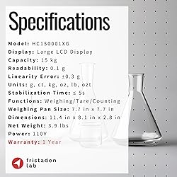 Fristaden Lab Scale | 15 kg x 0.1 g | USA Company