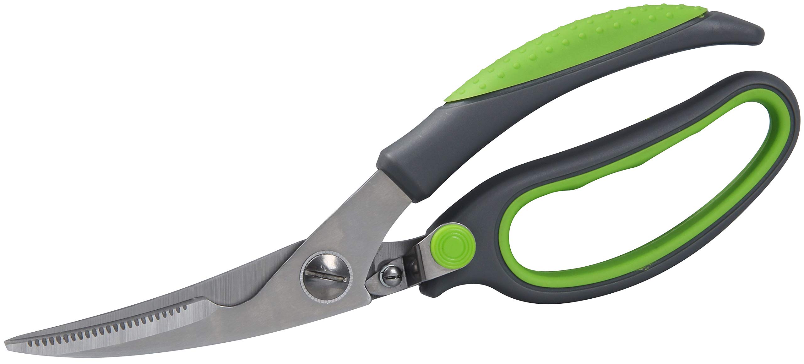 Fackelmann Poultry Scissors, Chicken Scissors, Soft Grip, 2.5x8x23cm, Grey & Green