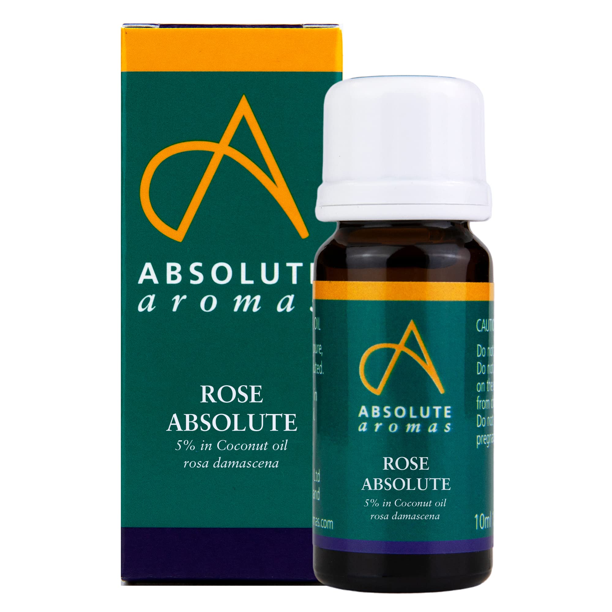 Absolute Aromas Rose Absolute 5% Dilution 10ml - Pure Rose Oil Diluted to 5% in Coconut Oil - 100% Natural, Vegan and Cruelty-Free - A Natural Aphrodisiac and Perfume
