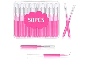 MAYEEN Micro Eyebrow Brush Set with Cap 50Pcs Eyelash Spoolies Comb Brow Lamination Brush Mini Spoolie For Eyelash Extensions Lash Lift Tools