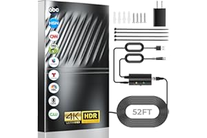 GOXIS 2024 Newest TV Antenna Indoor Smart Digital Up to 1900+ Miles-Amplified HD TV Antenna Outdoor for Local Channels with Amplifier and Signal Booster-52ft Coax HDTV Cable/AC Adapter-Support 8K 4K 1080p
