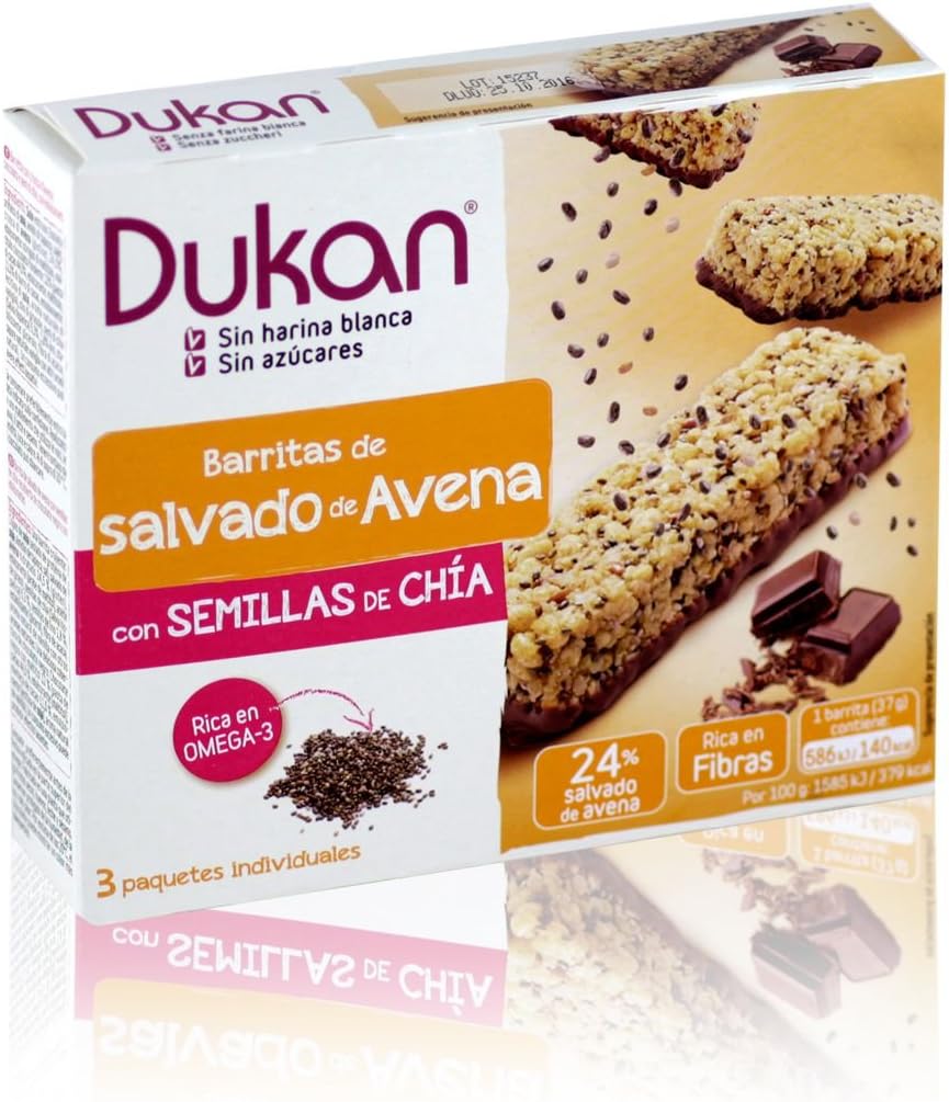 Barrette di Crusca d'Avena con Semi di Chia (3 pezzi) 111g
