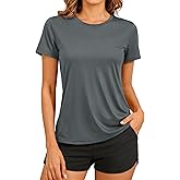 TACVASEN Women's Short Sleeve Workout Shirts UPF 50+ Sun Protection Quick Dry Athletic Tops for Running Gym Tee