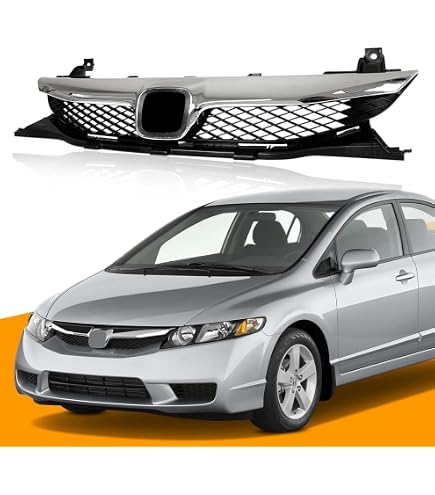 Front Lower Bumper Cover Grille – 2009-2011 Honda Civic Sedan – Black Polypropylene