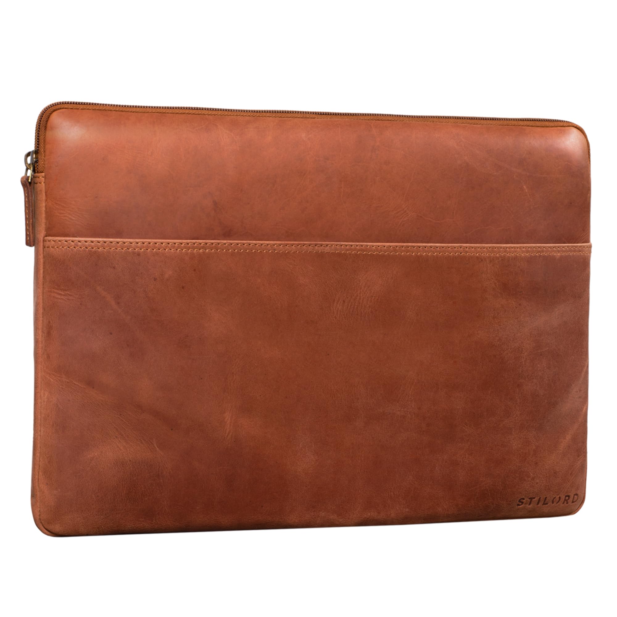 STILORD "Murphy" Laptop Sleeve 15.6 inch Leather Vintage Case Cover for MacBook 16 inch and 15 inch Notebook Document Folder Organizer Colour:Andorra - Brown
