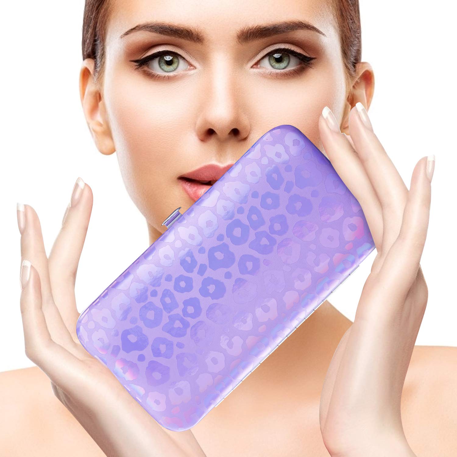 Nail Clippers Manicure Pedicure Set - 12 in 1 Nail Care Kit - Lightweight and Portable - Durable and Efficient - Compact Grooming Kit - Sturdy and Attractive Tool Kit Case (Purple)