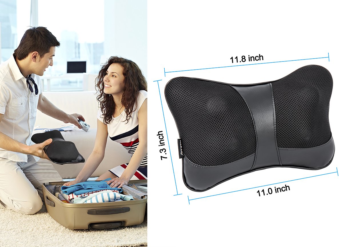 Shiatsu Pillow Massage,Neck Pillow Massager,Deep Kneading Massage with Heat,Neck,Shoulder & Back Massager for Home/Car/Office/Travel