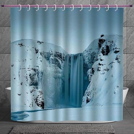 Decorative Shower Curtain 2 0 Waterfall Decor Frozen Waterfall