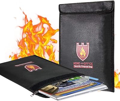 ruboka Fireproof Document Bag 15x11, Fiberglass + Aluminum Foil, Water Resistant