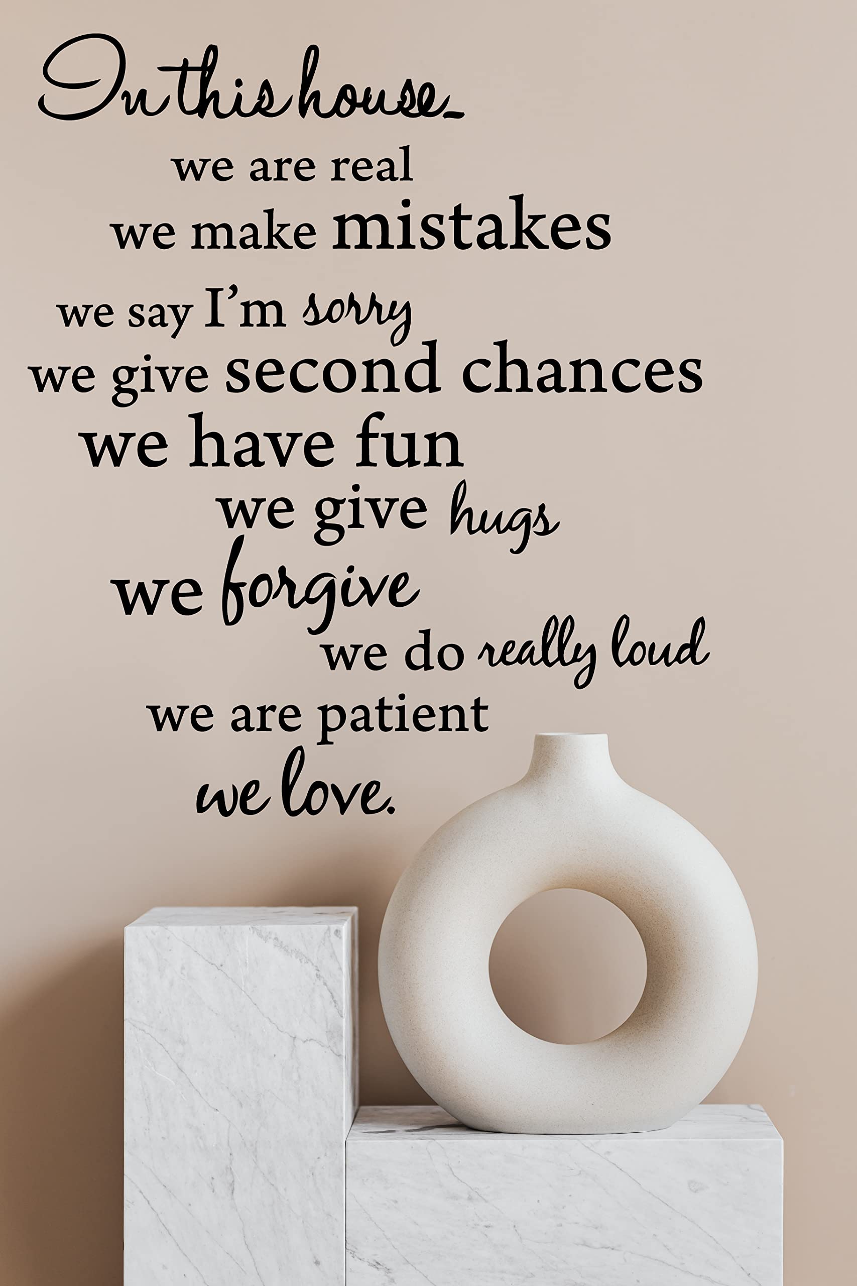 Blinggo Black in This House Wall Art Vinyl Decal, 20 inch x 20 inch Vinyl Wall Art Inspirational Quotes and Saying Home Decor Decal Sticker Steams