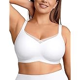 Vertvie Wireless Bras for Women No Underwire Supportive Mesh Crossover Bra Seamless Push Up Full Coverage Everyday Bralettes
