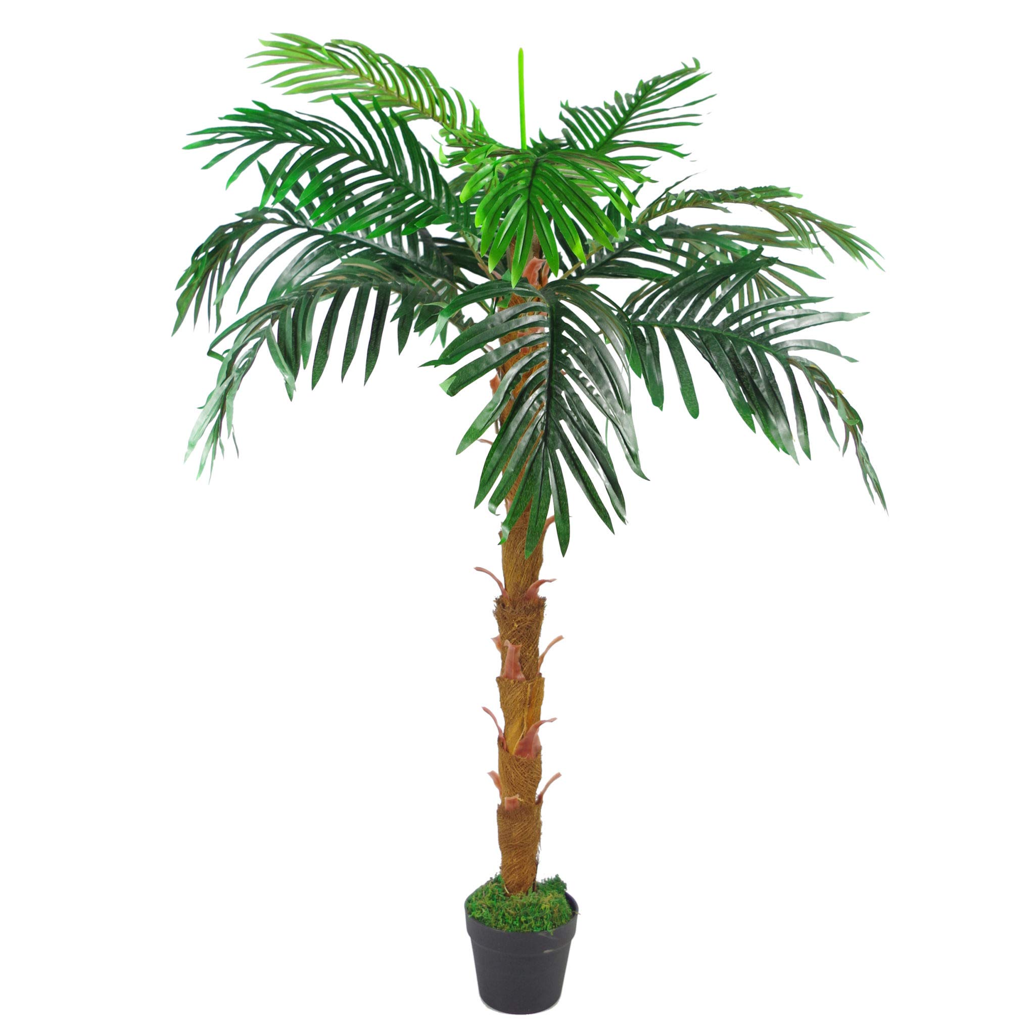 Leaf Design UK Large Artificial Palm Tree, Brown Trunk, 130cm
