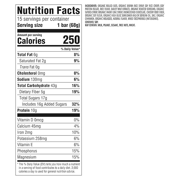 CLIF BAR – ENERGY PROTEIN BARS – CHOCOLATE CHIP – MADE WITH ORGANIC OATS – ENERGY BARS – NON-GMO – (15 PACK)