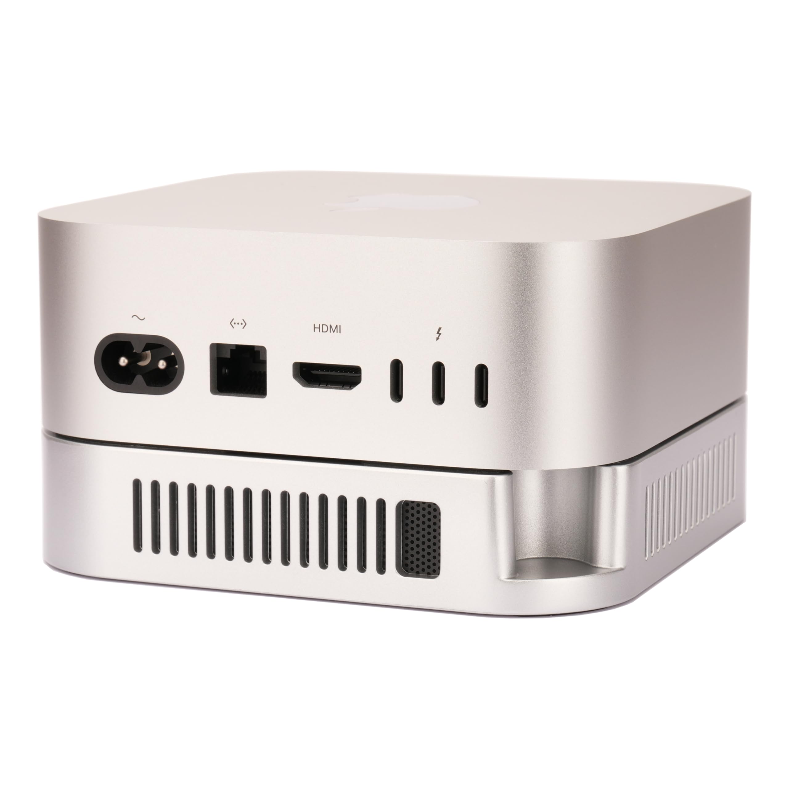 Psitek M4 M5 Mac mini Stand, Silber Halterung für Mac mini 2024-2026 mit Belüftung, Wärmeableitung, Kühlung, Schreibtischhalterung Zubehör mit Anti-Rutsch-Silikon und staubdichten Netzen 6