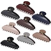 Yuxung 8 Pcs Large Acrylic Hair Claw Clips for Women Non-slip Strong Hold Jaw Clamps for Thick Thin Hair (French,Earth Tone Color)