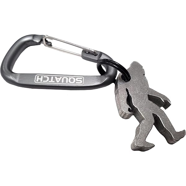 Bigfoot Bottle Opener Keychain - Stainless Steel Round Keyring With "SQUATCH" Keyring - Novelty Gift For Sasquatch Fans
