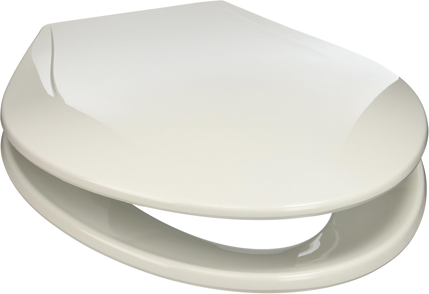 PlumbTech 24100 Slow Close Round Toilet Seat with Adjustable Hinge