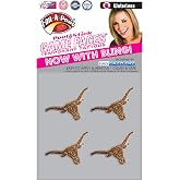 Texas Longhorns Glitter temporary face tattoos-Texas bling face decals-4 pack