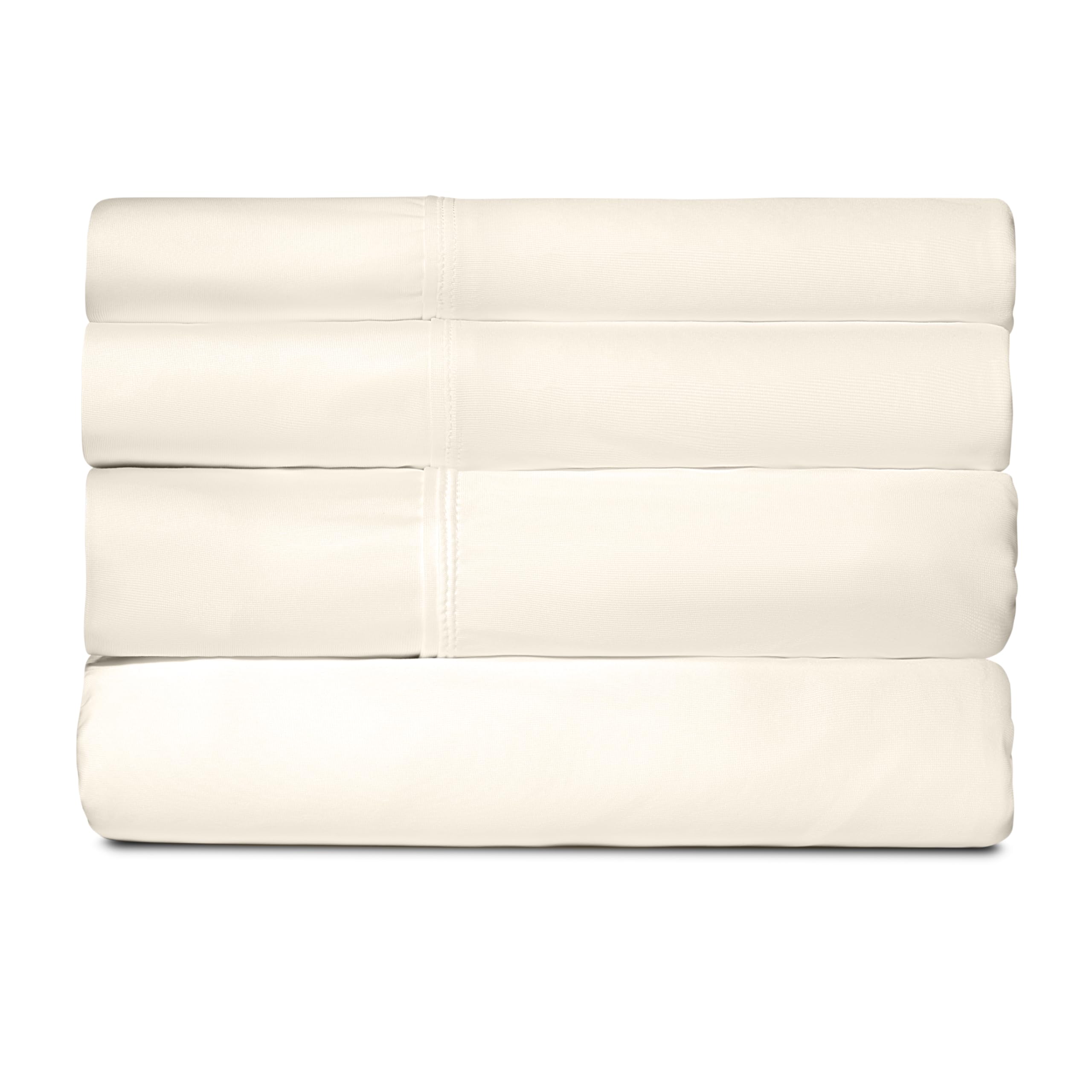 Photo 1 of SHEEX - Active Comfort Cooling Sheets Set (Queen) Parchment - Moisture Wicking - 1 Flat Cooling Sheet, 1 Fitted Cooling Sheet, 2 Cooling Pillow Covers - Wrinkle Free - Sleep Aid