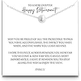 Happy Retirement Gifts for Women 2025 Retired Jewelry Sterling Silver Pearl Necklace 18 Inch