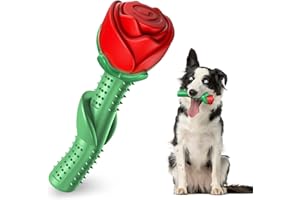 ucho Dog Toys for Aggressive Chewers, Rose Dog Toy for Small Medium Dogs, Interactive Chew Toys for Training and Cleaning Teeth