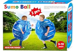 SUNSHINE-MALL 2 pc Sumo Balls for Kids, Bubble Bounce Ball, Lawn Game for Child Outdoor Team Gaming Play, Ages 3-12 (24 inch, 2 pcs)