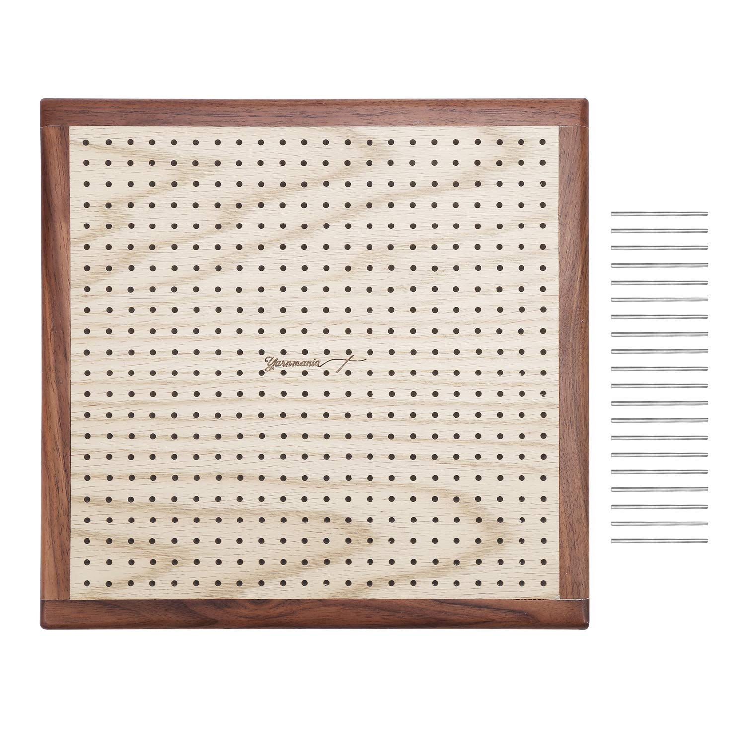 Yarn Mania - Premium Blocking Boards for Knitting with Grids - Handcrafted Wood Crochet Blocking Board with 20 Stainless Steel Pins (13 inches)