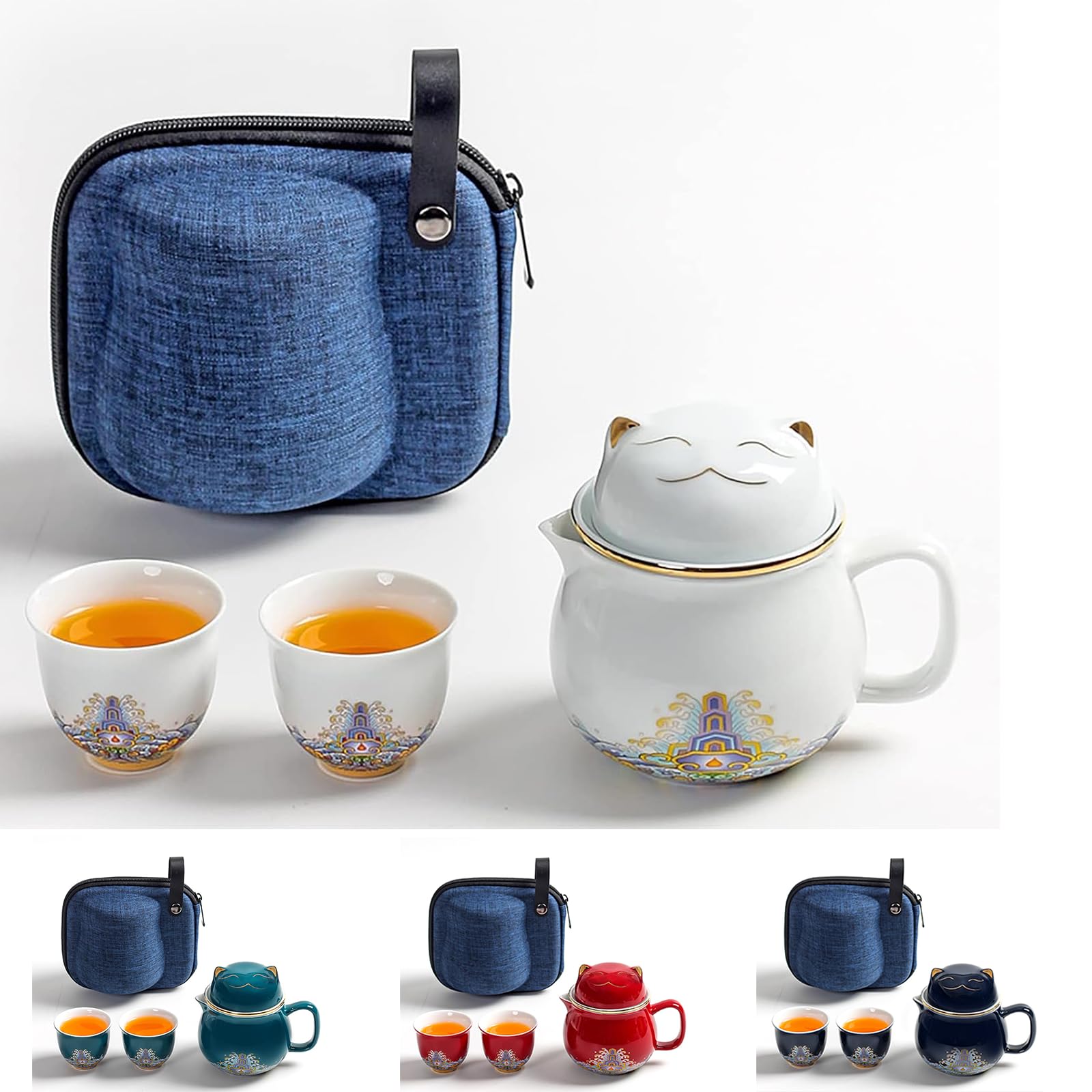Photo 1 of Generic SHELFLOVER Beautiful Tea Mug Portable Set, White Porcelain Easy to Clean Keep Tea Hot Long, Easy Carried Travel/Office/Home Drink, Cute Cat, White, 10oz, Small, SLTCPSW01
