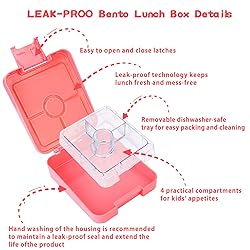 Howeemo Kids Leak-Proof Bento Lunch Box with 4