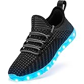 Light Up Shoes for Women Men, Unisex USB Charging LED Shoes Adult Halloween Mesh Upper Glowing Luminous Trainers Dancing Flashing Sneakers