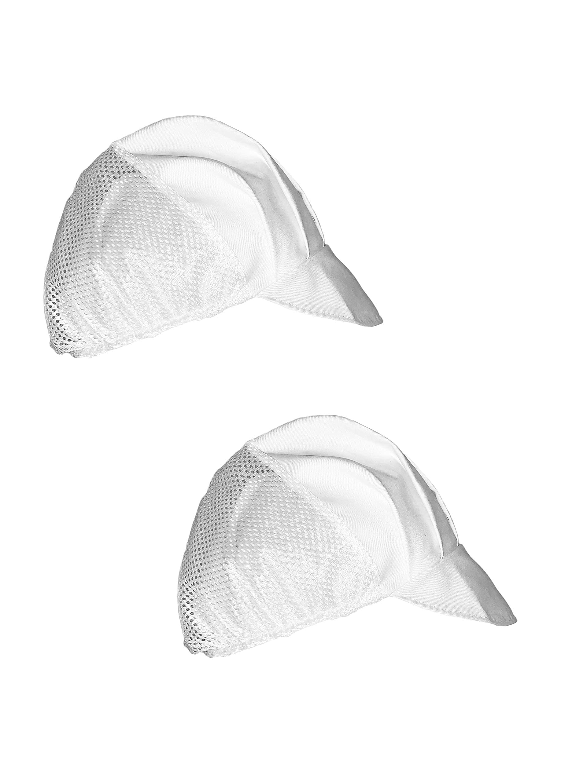 Pack*2 pcs – Coffee/Visor Hat with Grid, Kitchen/Cook/Chef, Hospitality – White