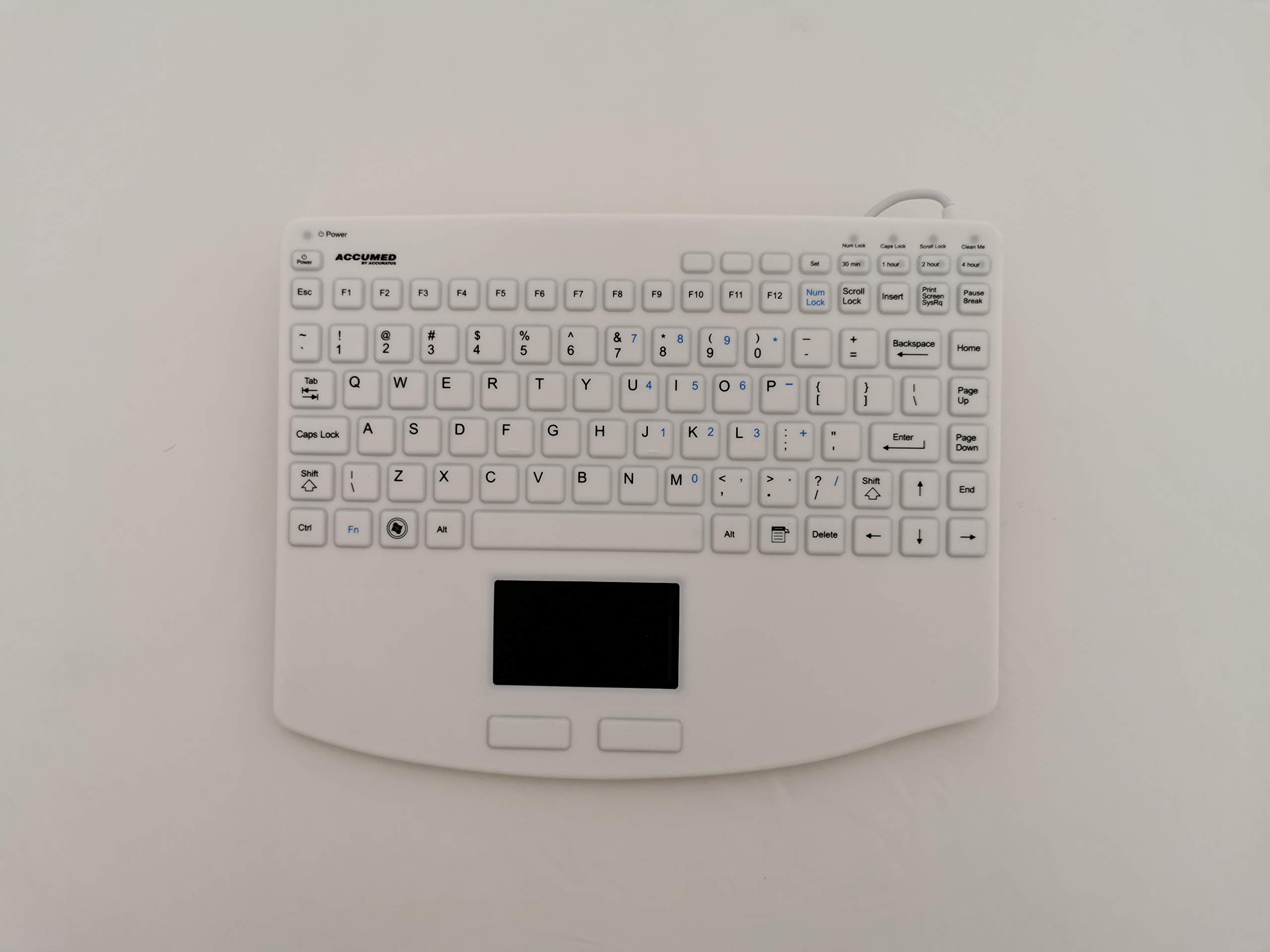 AccuMed 540 V2 US AMERICAN - USB Mini Sealed IP67 Antibacterial Medical/Clinical Keyboard with Touchpad
