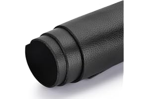 Tooling Leather Square 1.6-1.8MM Thick Genuine Full Grain Black Litchi Cowhide Leather Sheets for Crafts Tooling Sewing Walle