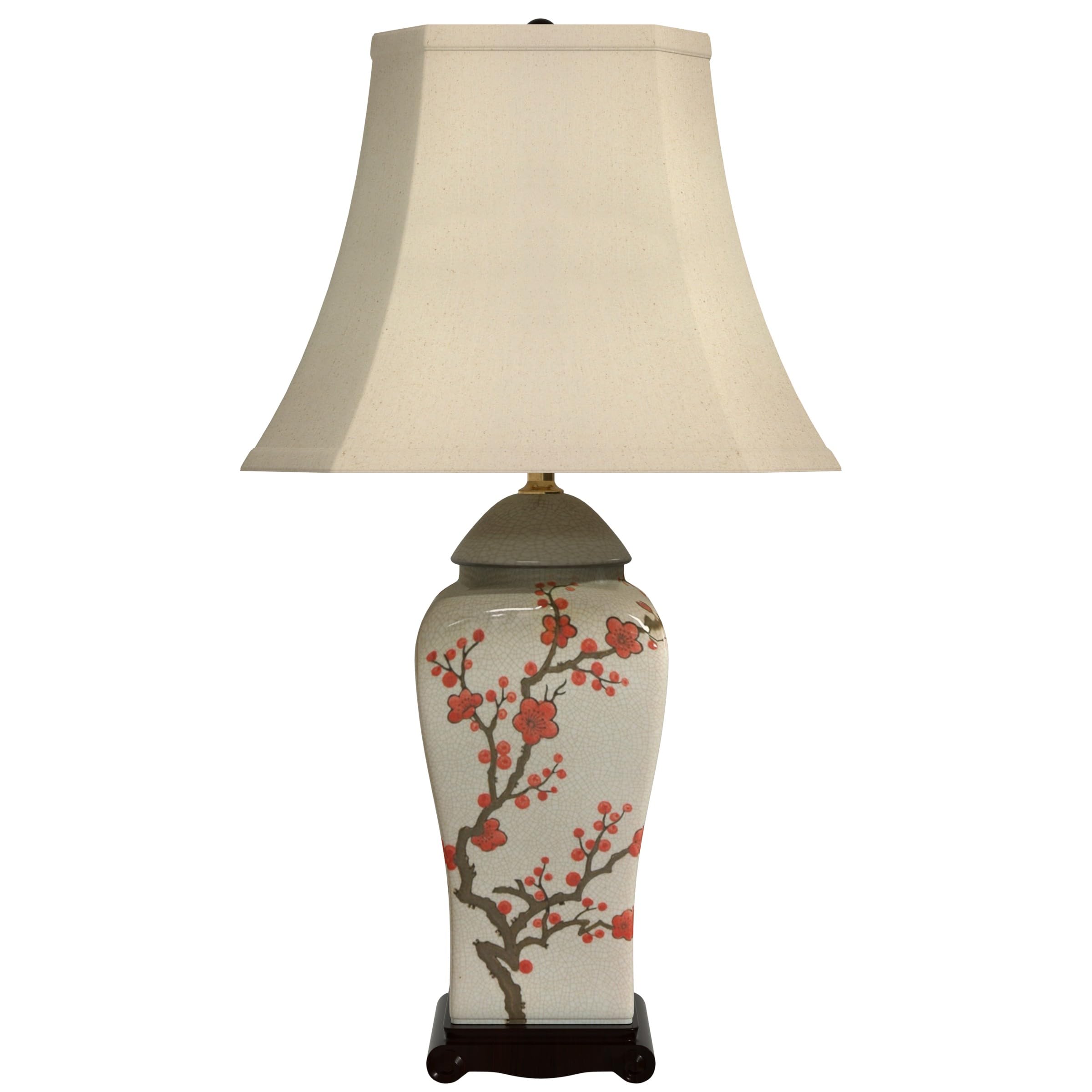 Photo 1 of Red Lantern 26" Cherry Blossom Vase Lamp