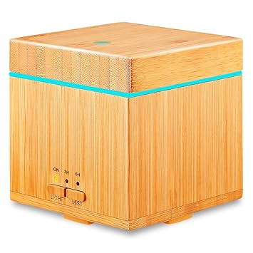 Amazon Com Urpower Real Bamboo Essential Oil Diffuser 300ml Square Ultrasonic Cool Mist Humidifiers Aromatherapy Diffuser With Waterless Auto Shut Off 7 Color Led Lights And 3 Timer Settings Beauty