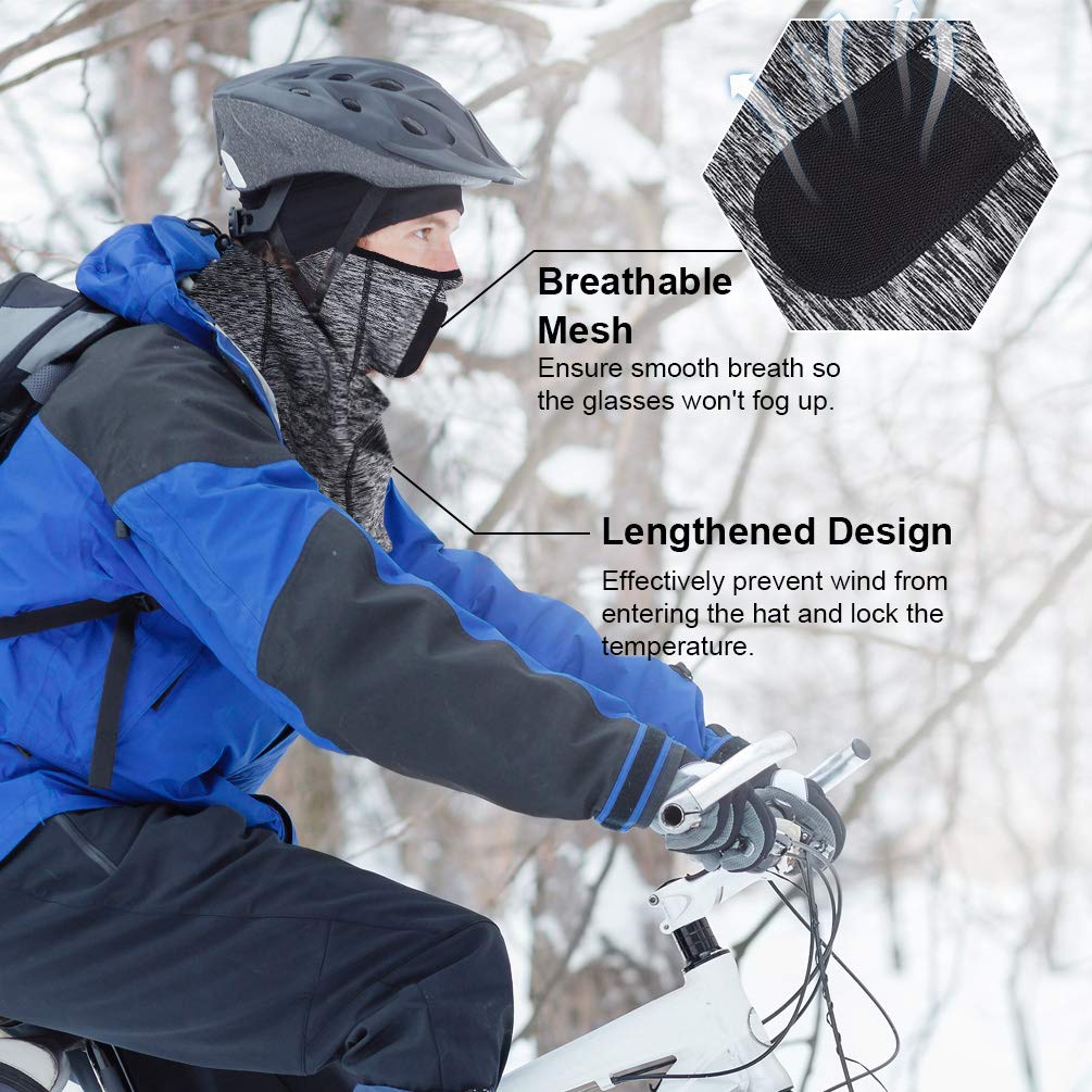 VBIGER Winter Balaclava Face Mask Windproof Ski Mask Cold Weather Face Mask for Men Women (Grey)