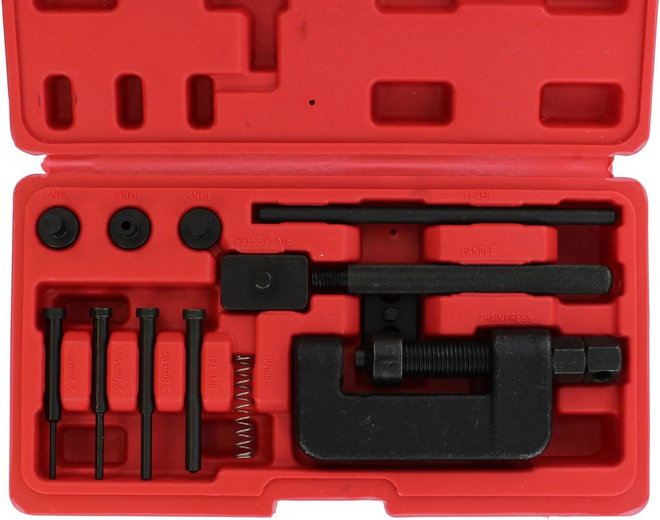 ABN Chain Breaker 13-Piece Set with Carrying Case – Chain Cutter and Riveter for Motorcycle, Bike, ATV: Automotive