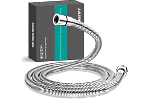 AULEEND shower hose 304 stainless steel extra long shower hose replacement handheld shower head hose extension (Chrome, 78 inch)