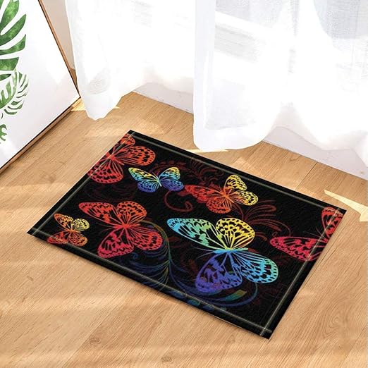 chenyuuu Abstrakte Bunte butteflies Schatten-Badteppiche,Rutschfeste