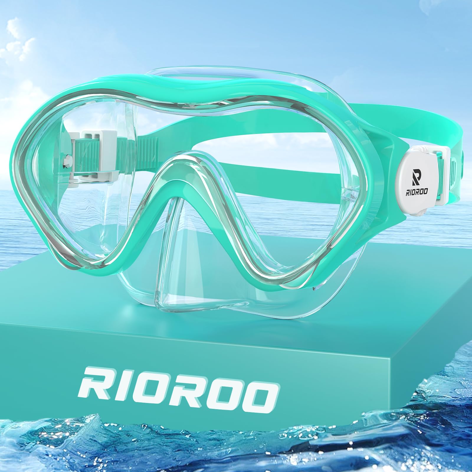RIOROO Snorkel Mask for Kids, Swimming Goggles With Nose Cover for Boys Girls Youth Children, Diving Mask No Leak Anti-Fog Waterproof 180° Clear View for Age 4-15 Years