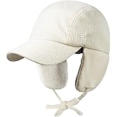 GADIEMKENSD Winter Trapper Hat with Ear Warmer Flaps Corduroy Baseball Cap for Men and Women