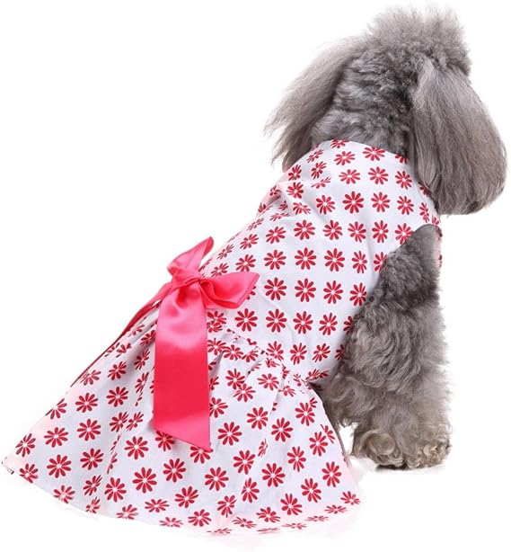 Amazon Co Jp 犬用ドレス ワンピースhodarey 犬服 ペット服 かわいい 花柄 蝶結びスカート 犬ワンピース 人気 おしゃれ お姫様 洋服 小型犬 ワンちゃん 仮装 春 夏 秋 お散歩 お出かけウェアに 記念撮影 ペット用 誕生日 コスチューム服 腕時計