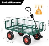 Panana 350KG Heavy Duty Garden Cart Wagon 10" Pneumatic Tyres Removable Sides view 2