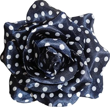 Buy Navy Blue White Polka Dot Rose Hair Clip From Sourpuss