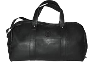 PANGEA BRANDS NHL Black Leather Corey Duffel Bag
