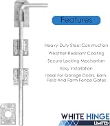 White Hinge Long 18in Galvanised Drop Bolt for Gates & Doors view 6