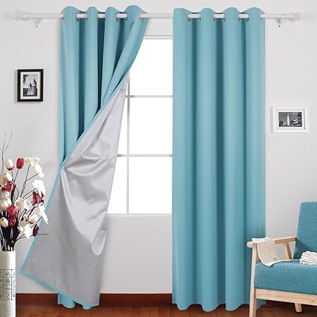 Deconovo Eyelet Curtains Room Darkening Thermal Insulated Ring Top